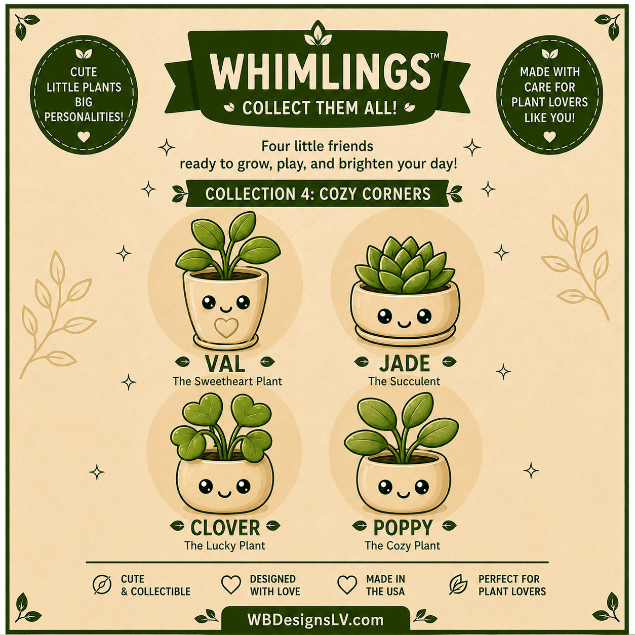 Whimlings Cozy Corners Plant Coaster Set