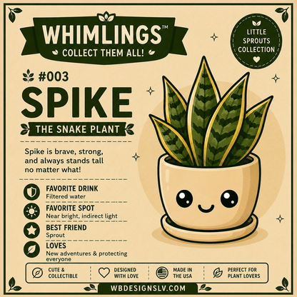 Spike the brave snake plant Whimlings character