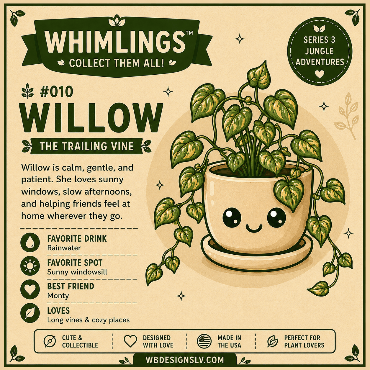 Whimlings Jungle Adventures Plant Coaster Set