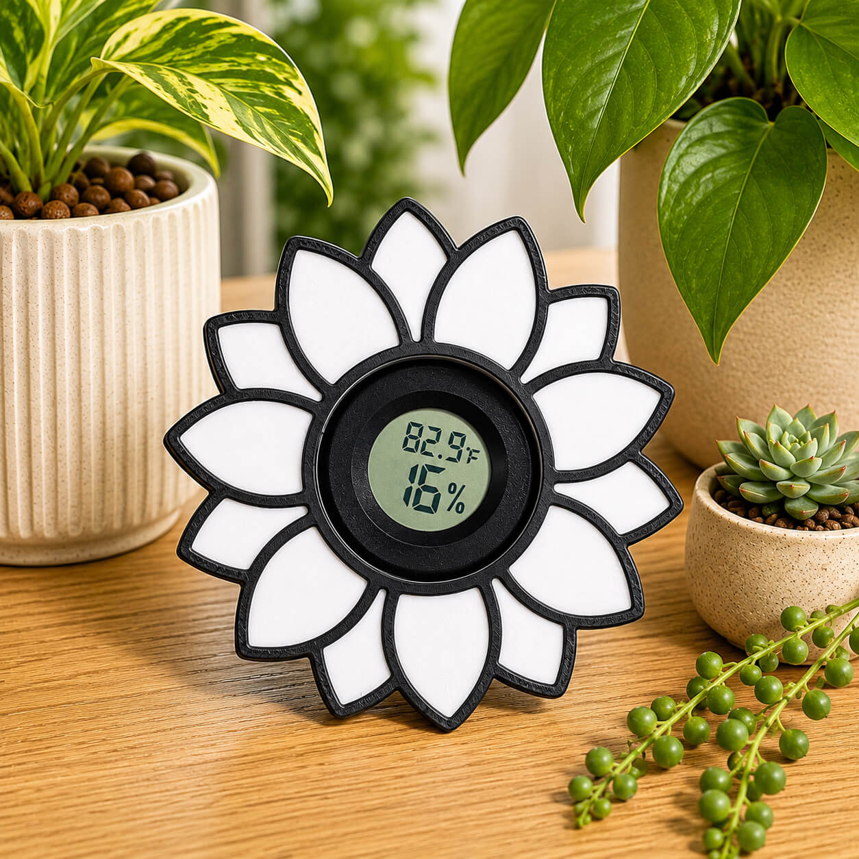 White Sunflower glass mount hygrometer – WBDesignsLV