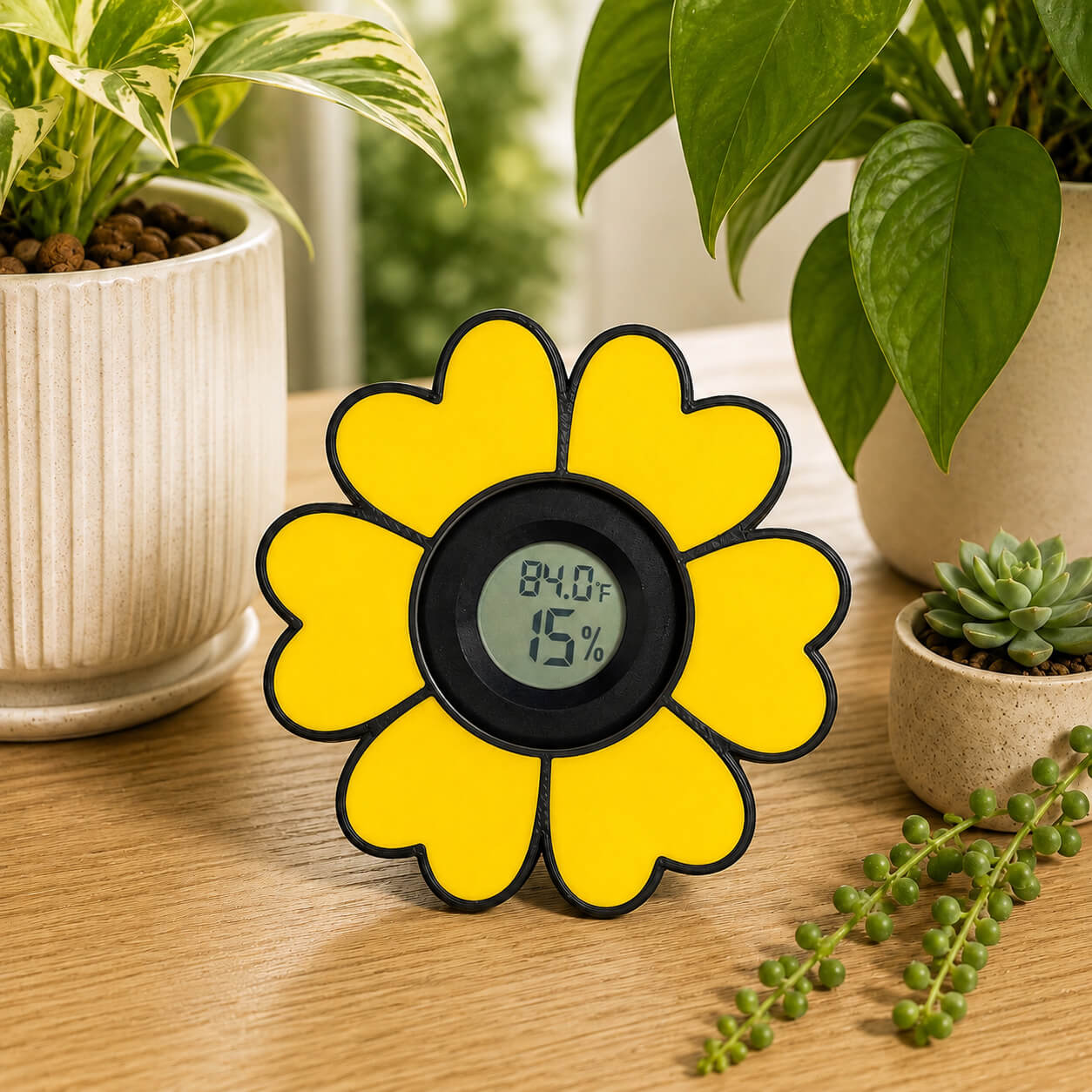 Yellow Primrose glass mount hygrometer – WBDesignsLV